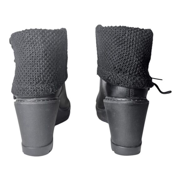 TIMBERLAND Kelli's Black Leather Fold Down Wedge Boot Size 8.5 - Picture 5 of 9